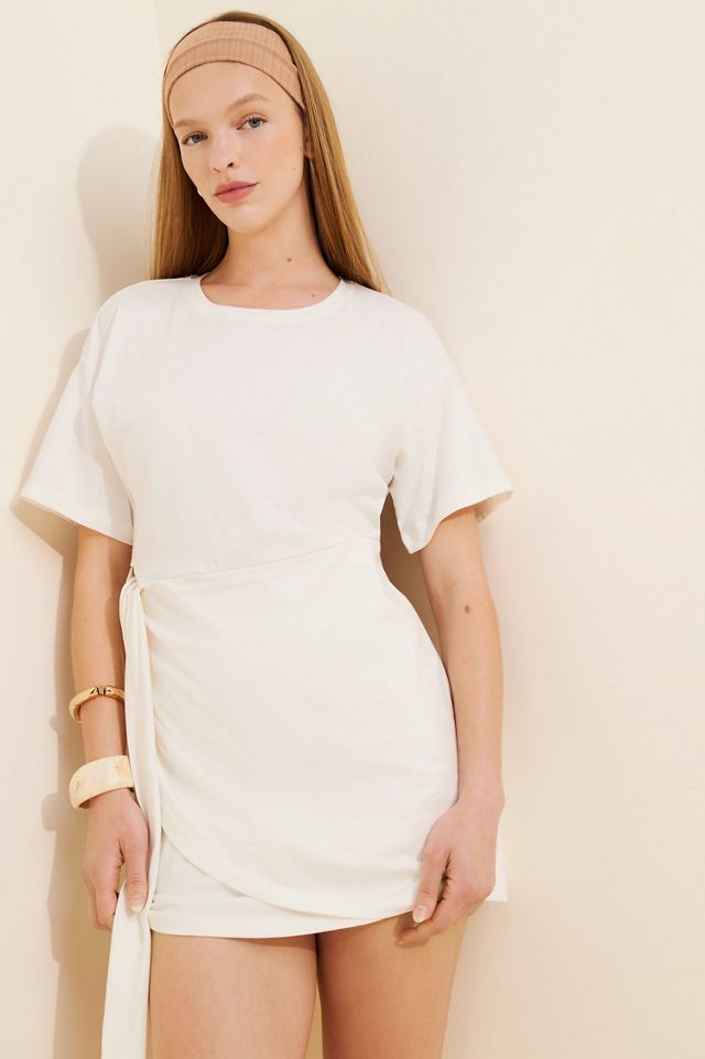 Celandine Short-Sleeve Side-Tie Mini Dress #2
