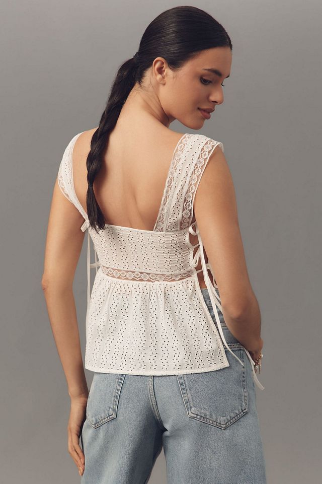 Pilcro Square-Neck Cotton Pintuck Blouse #2