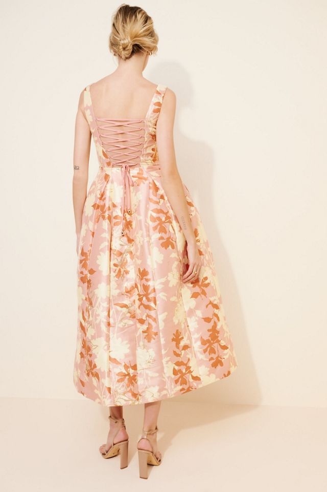 BHLDN Sleeveless Square-Neck Floral Fit & Flare Midi Dress #3