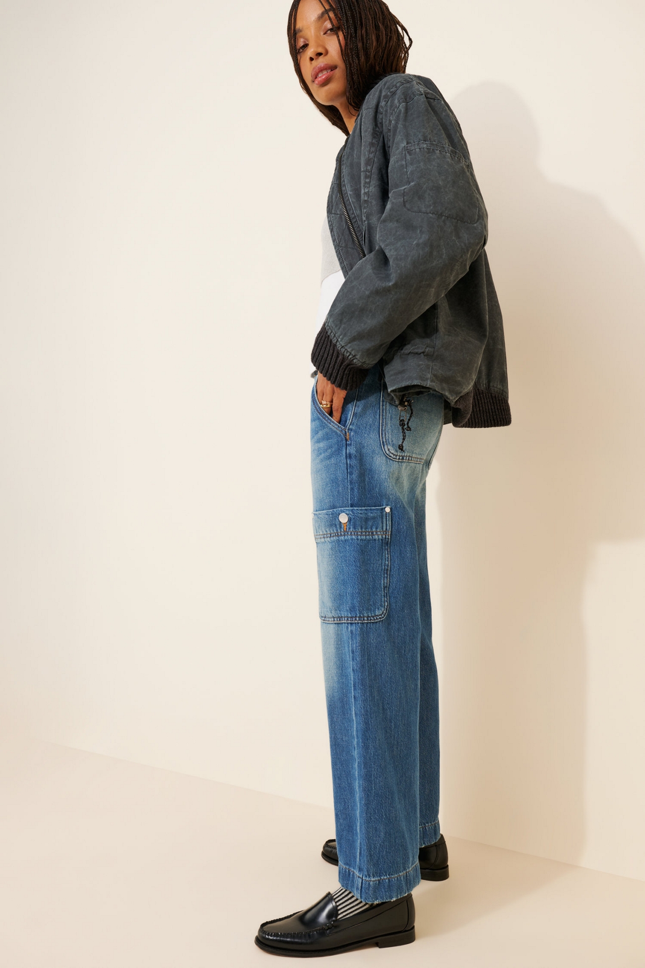 Pilcro Mid-Rise Cargo Jeans
