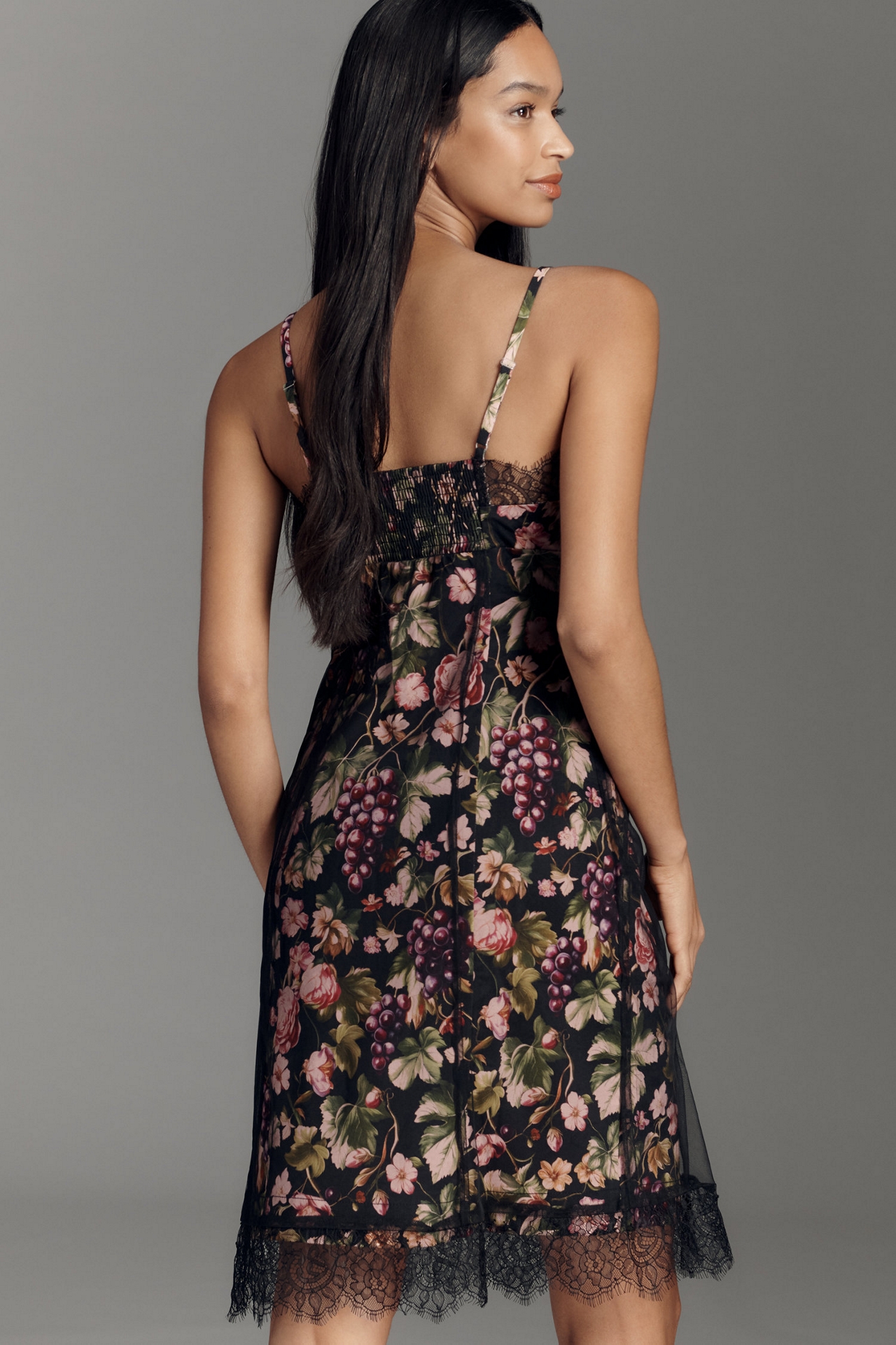 Floral Fruit Mesh Dress