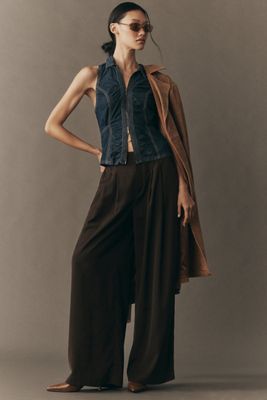 Pilcro Denim Zip-Front Vest