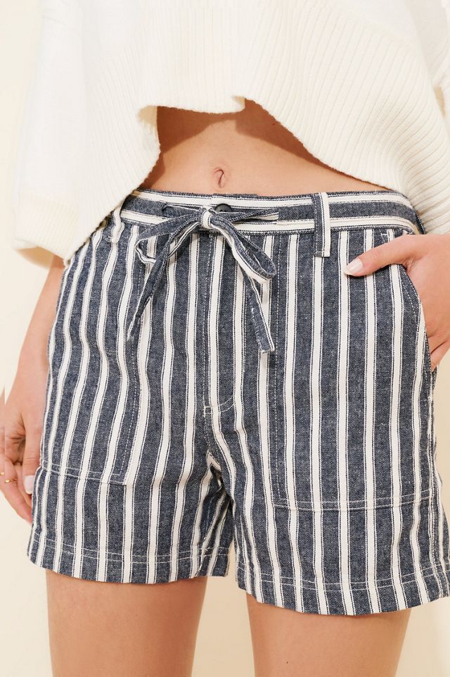Madewell Utility Back Linen Blend Shorts | Anthropologie