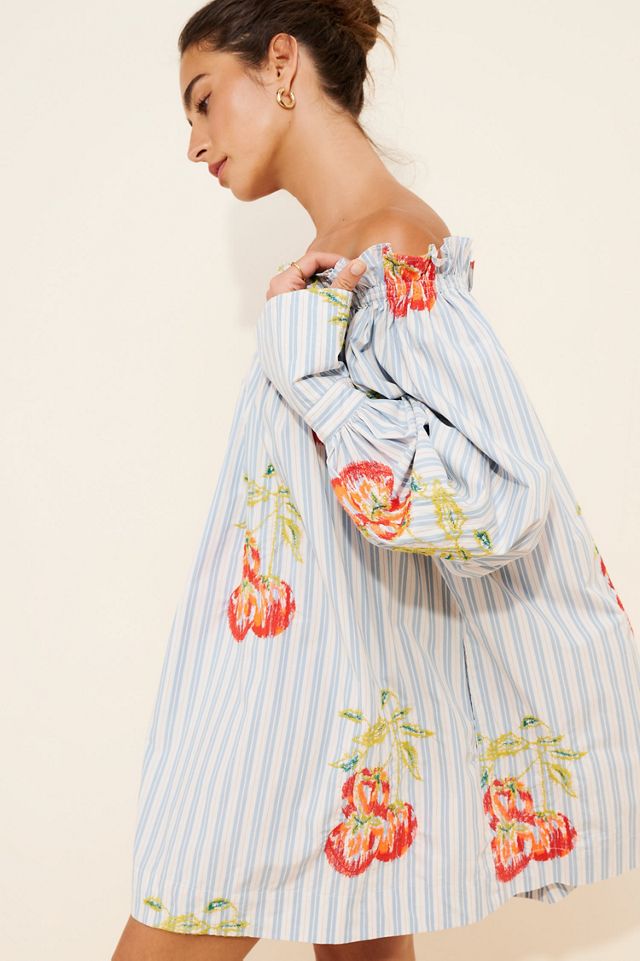Essentiel Antwerp Embroidered Striped Mini Dress | Anthropologie
