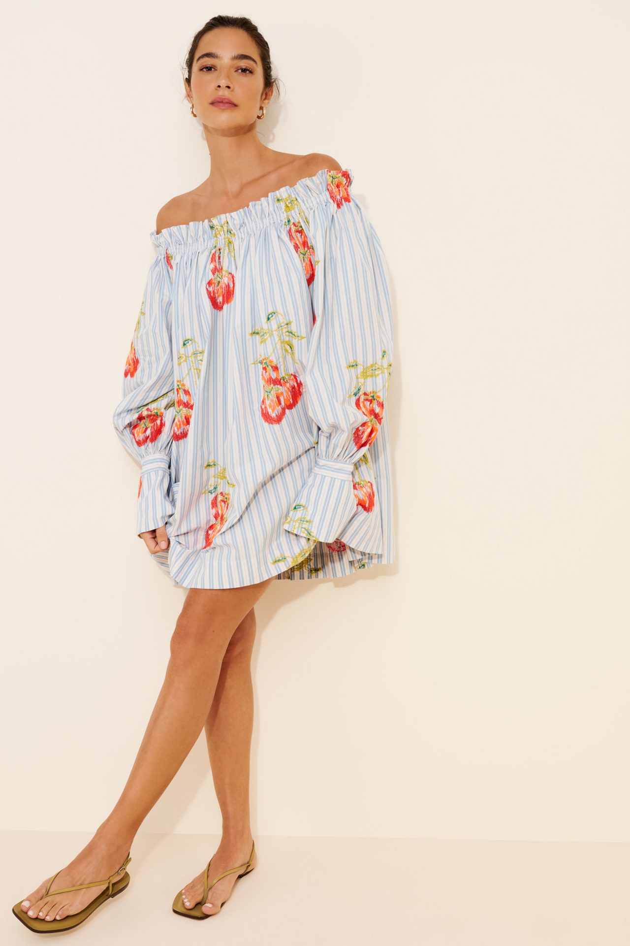 Essentiel Antwerp Embroidered Striped Mini Dress
