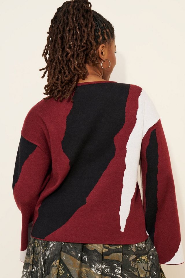 Eloquii V-Neck Intarsia Sweater #2