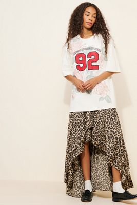 Maeve Short Sleeve Twofer Oversized Tee Maxi Dress