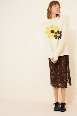 Callahan Flower Rolled Neckline Sweater