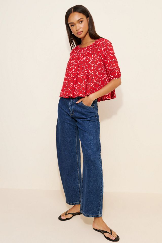 Madewell Shirred Puff-Sleeve Top | Anthropologie