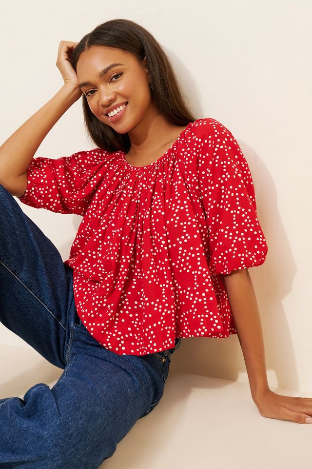 Madewell Shirred Puff-Sleeve Top #3