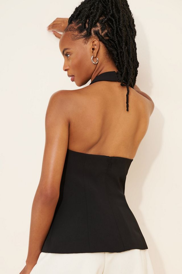 French Connection Harry Suiting Criss Cross Top | Anthropologie