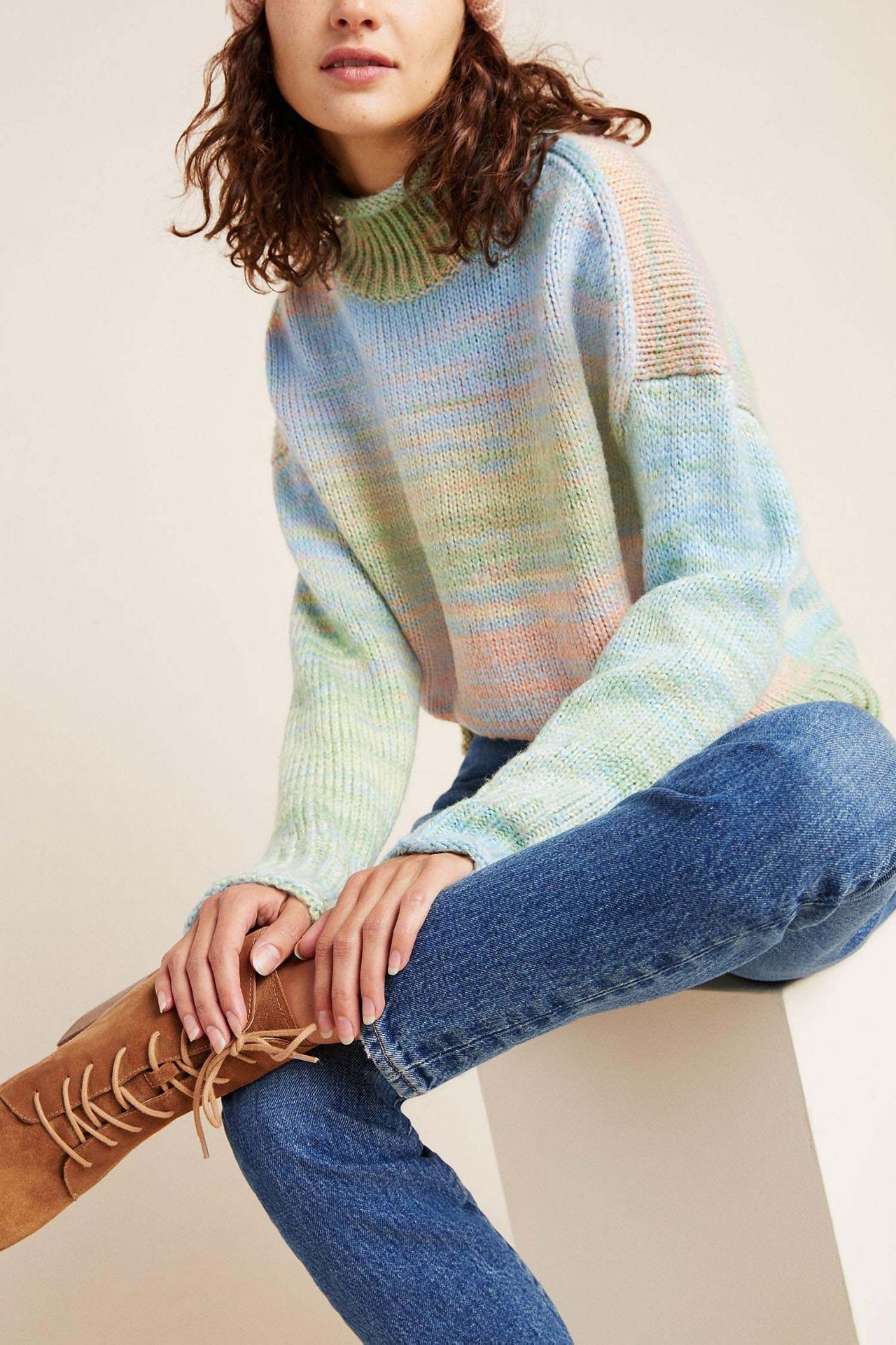 $525 Willa Space-Dyed Turtleneck Sweater