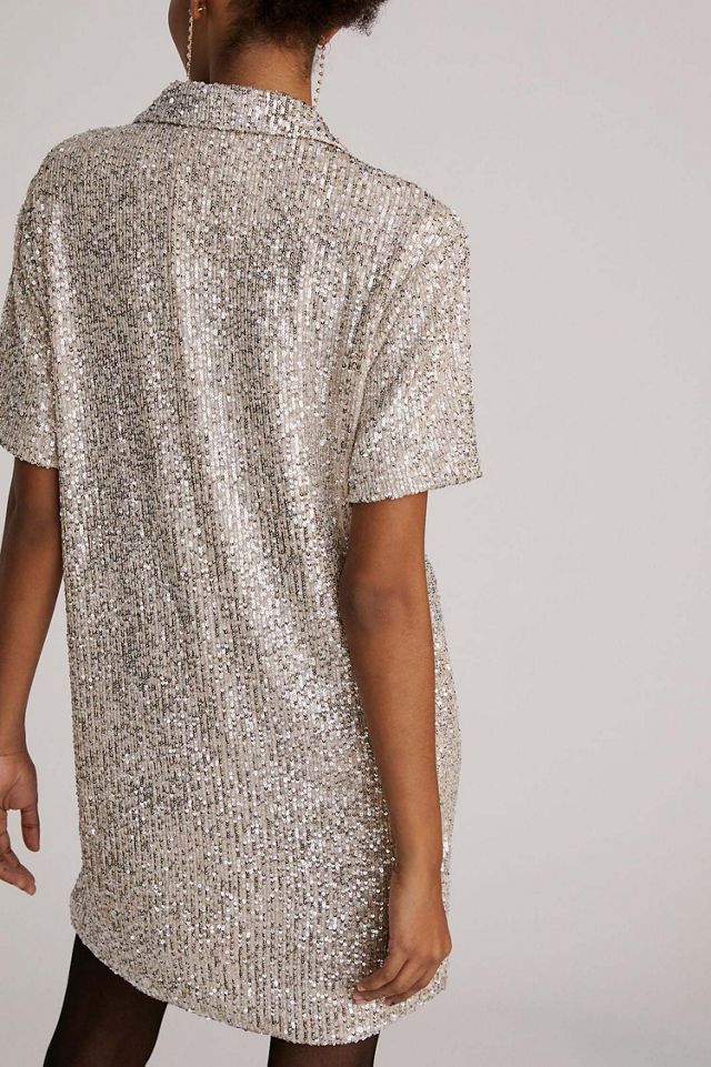 Sunday in Brooklyn Sequined Mini Shirtdress #4