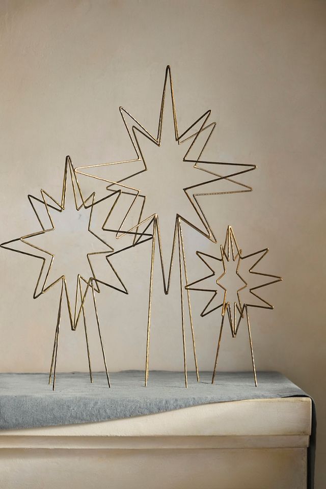Antique Brass Star Plant Support #1