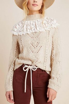 Suzanne Pointelle Lace Sweater