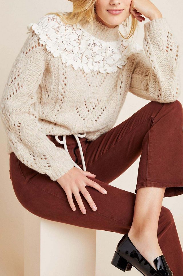 Suzanne Pointelle Lace Sweater #3