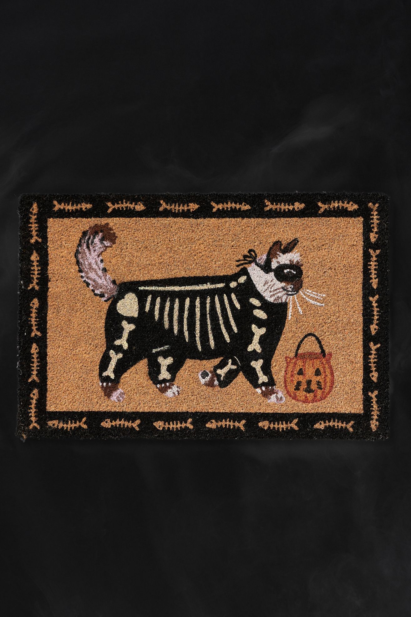 Costume Cat Coir Doormat - Black & White Pattern, 20"X30"