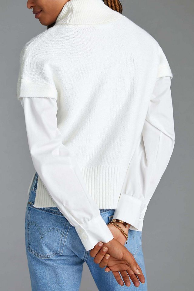 Design History Layered Cable-Knit Sweater Tee #4