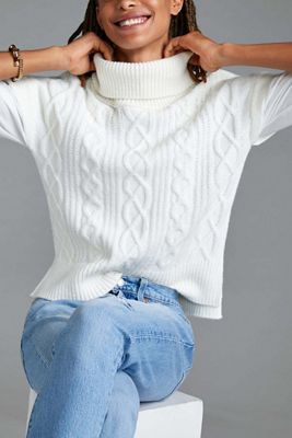 Design History Layered Cable-Knit Sweater Tee