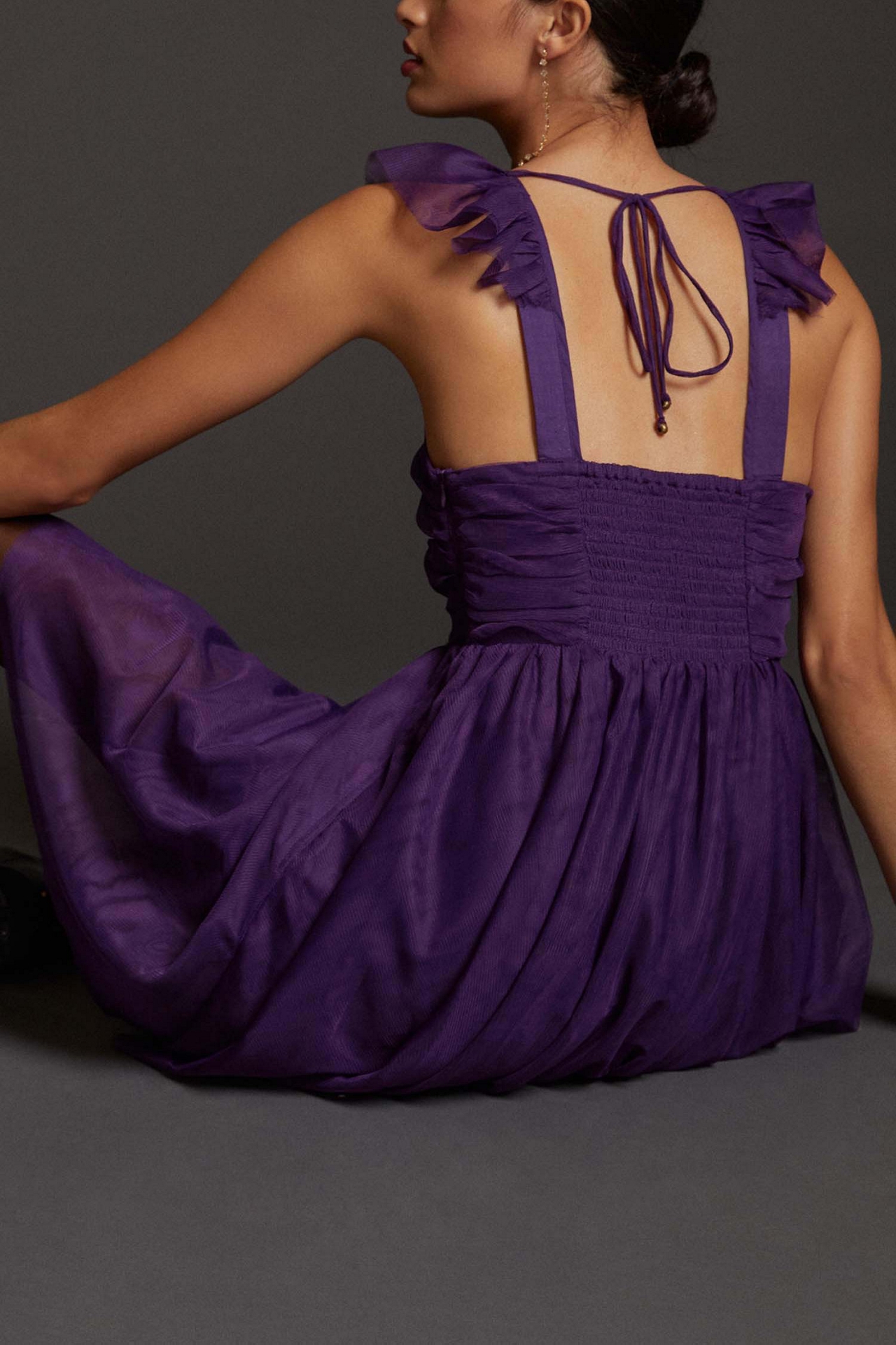 Maeve Ruffled Tulle Mini Dress