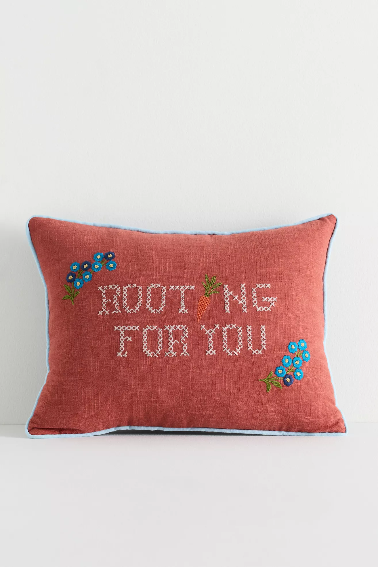 Sprout Cotton Embroidered Pillow