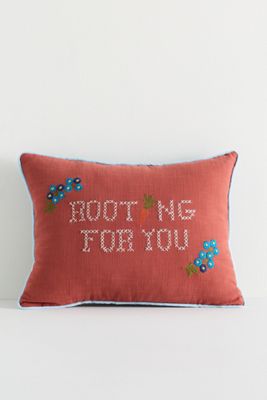 Sprout Cotton Embroidered Pillow