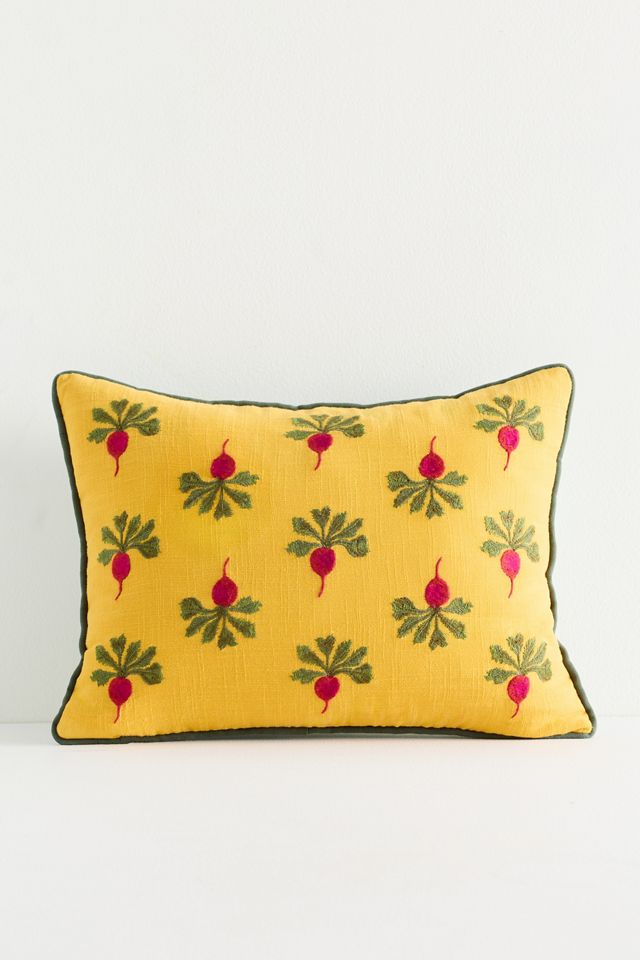 Coussin brodé en coton Sprout #1