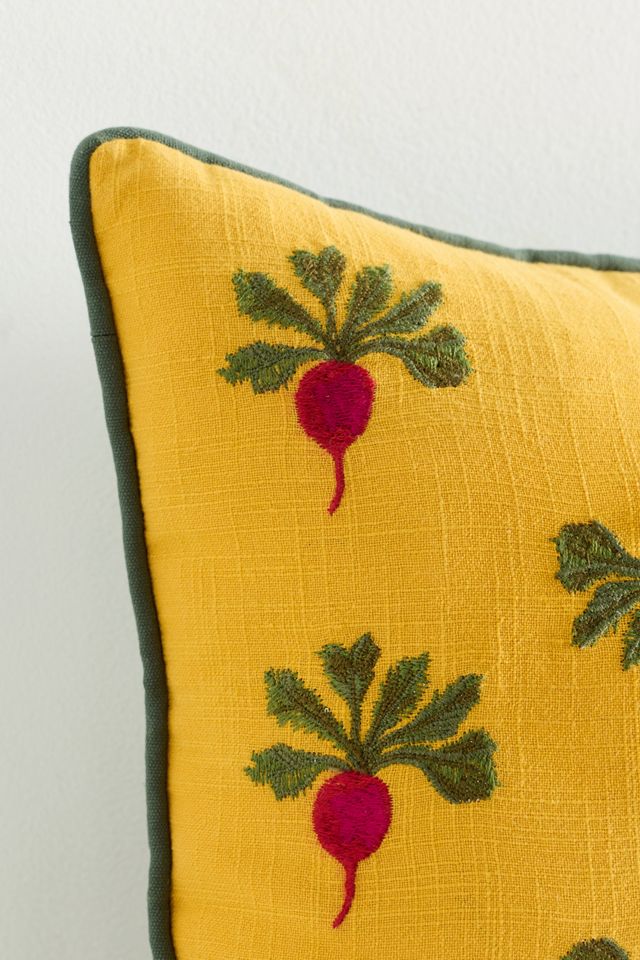 Coussin brodé en coton Sprout #2
