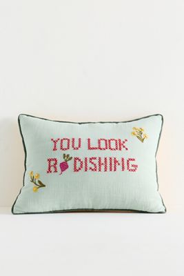 Sprout Cotton Embroidered Pillow