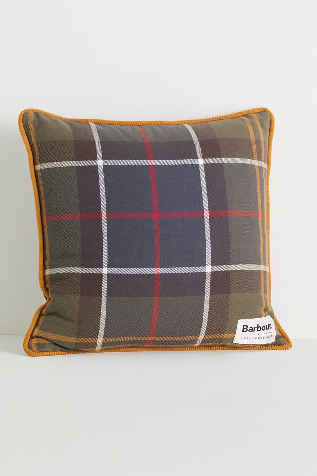 Barbour Embroidered Corduroy Tartan Dog Cushion #2