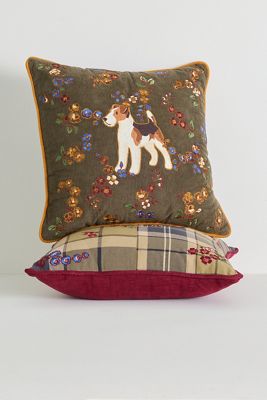 Cuscino per Cane Barbour in Velluto a Coste Ricamato Tartan