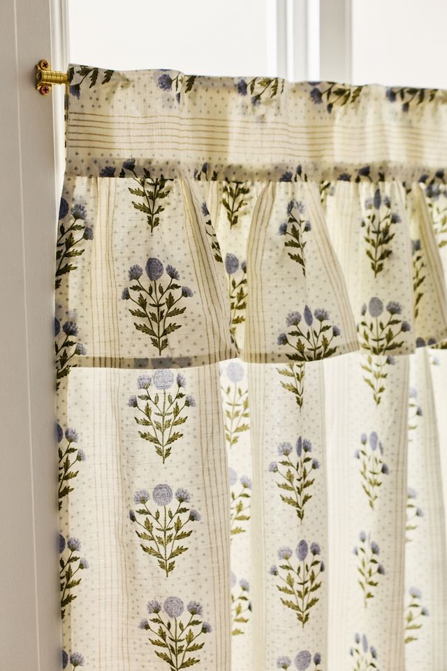 Eudora Cotton Printed Valence Cafe Curtains, Set of 2 #1