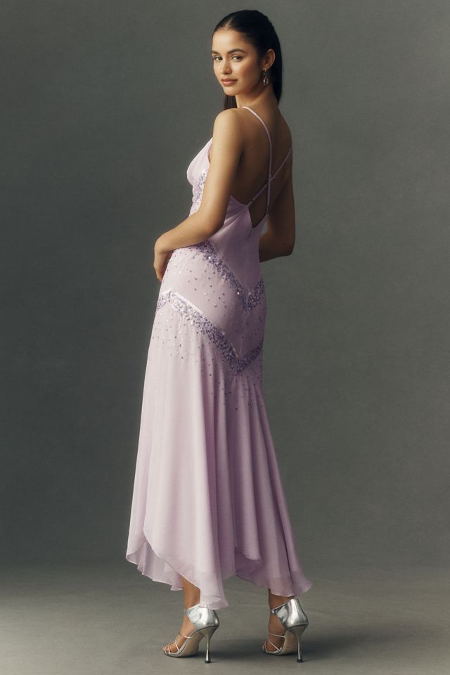 BHLDN Chiffon Sequin Midi Dress