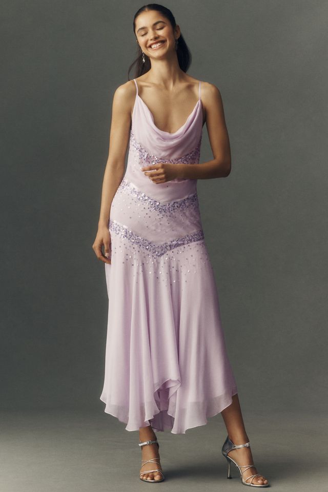 BHLDN Chiffon Sequin Midi Dress #3