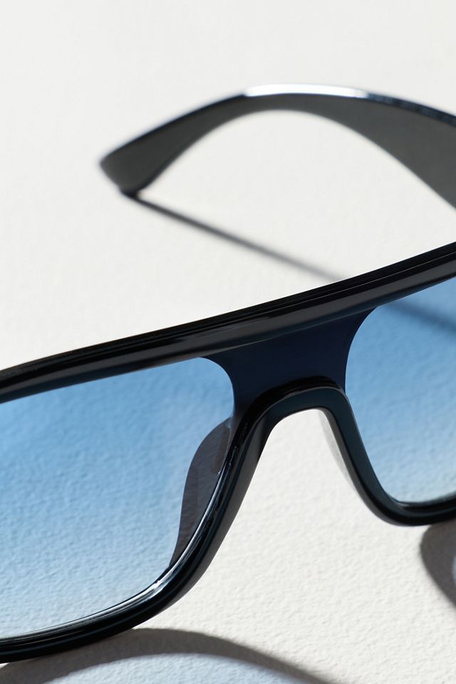Flat Top Shield Aviator Sunglasses #2