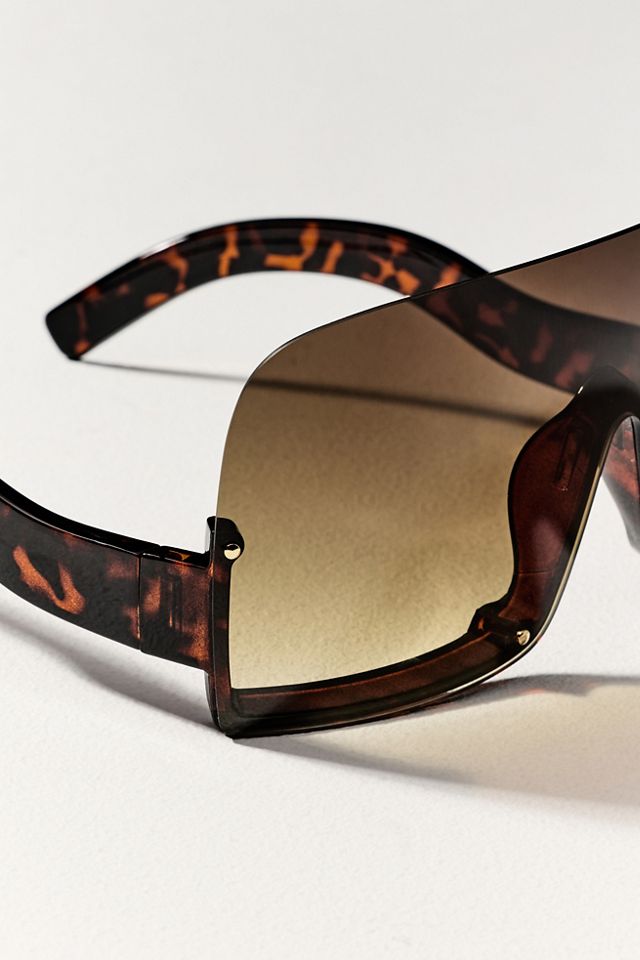 Oversized Wraparound Shield Sunglasses #2