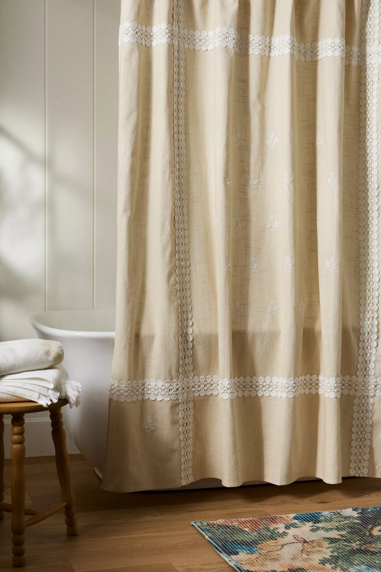 Heirloom Cotton Lace Shower Curtain