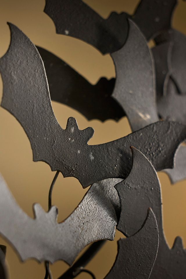 Bat Swarm Pillar Candle Holder #1