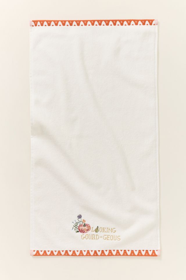 Garden Cotton Embroidered Icon Hand Towels #1
