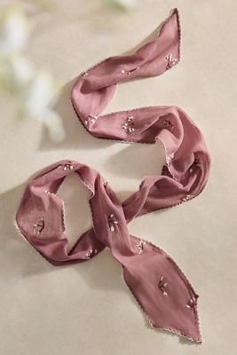 Embroidered Skinny Cotton Bandana