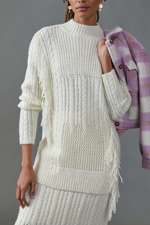 Line + Dot Fringed Tunic Sweater #2