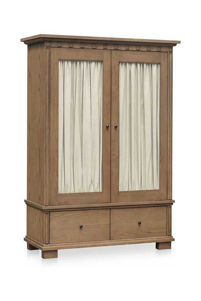 Lillian Ash Wood Curtained Cabinet #1
