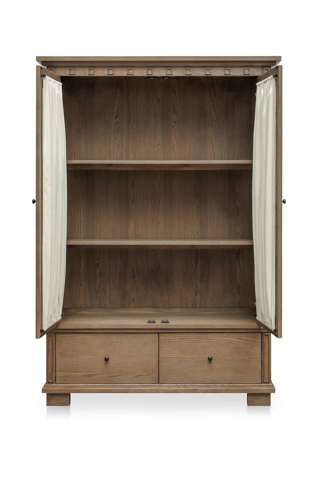Lillian Ash Wood Curtained Cabinet #3