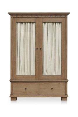 Lillian Ash Wood Curtained Cabinet