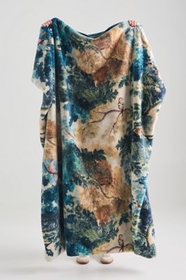 Printed Faux-Fur Pattern Throw Blanket