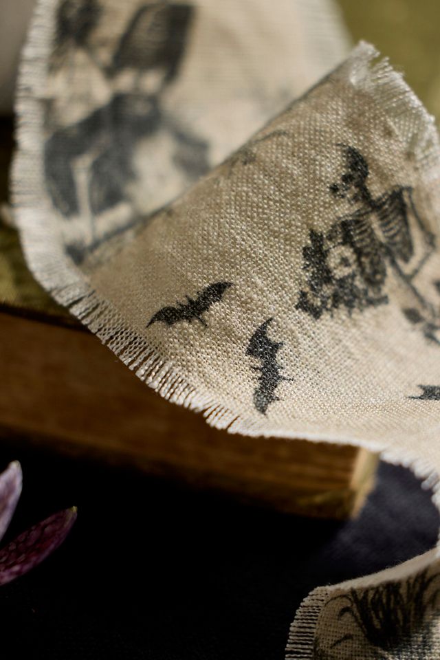 Halloween Toile Linen Ribbon #1