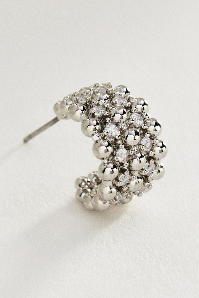 Textured Ball Chain Hoop Earrings #1