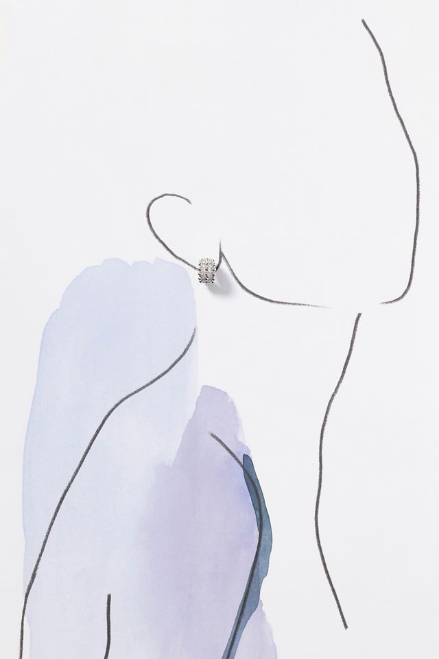Textured Ball Chain Hoop Earrings #2