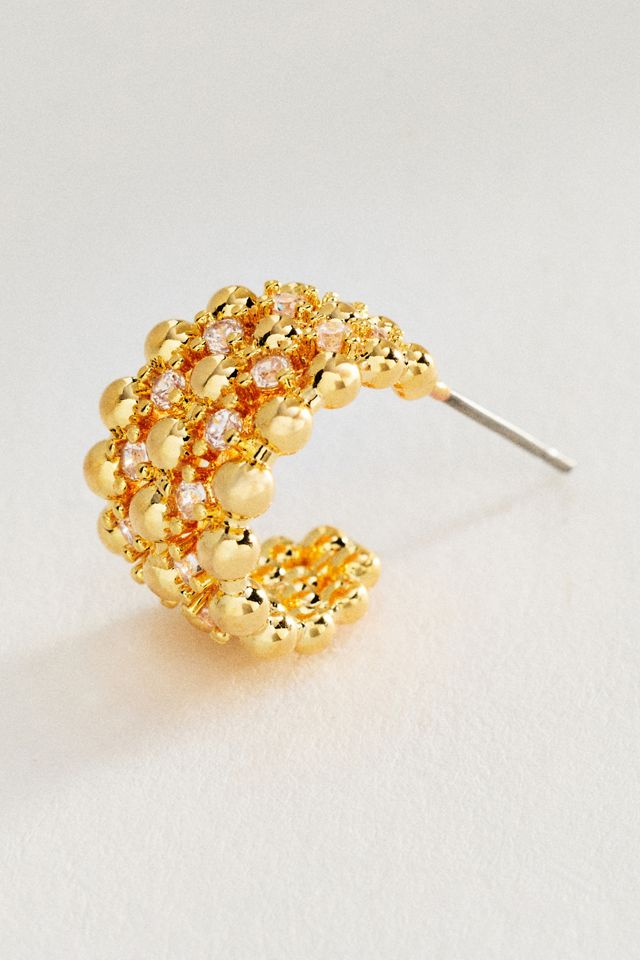 Textured Ball Chain Hoop Earrings #1