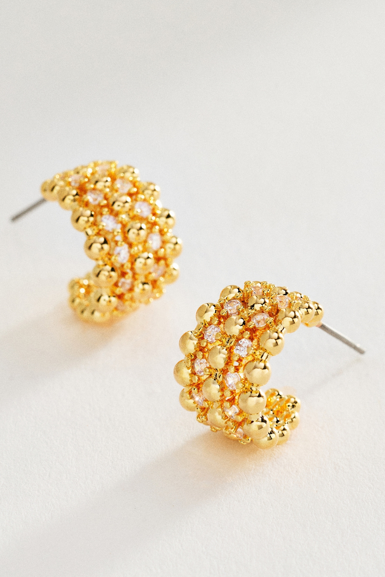 Textured Ball Chain Hoop Earrings